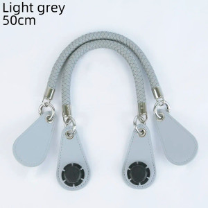 Color: Light Grey, Ships From: CHINA - 2025 Obag PU Woven braided leather Rope Handles strap belt f F640-12000050654750154