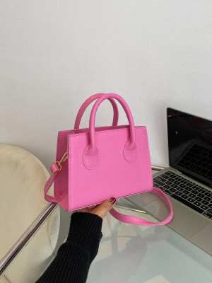 Color: Watermelon red - PU Leather Casual Crossbody Bags for Women Ladies Luxury Designer Tote Hand F640-12000045619344948