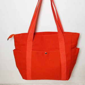 Color: Blue, Size: M - Large Capacity Canvas Solid Letter Tote Bag Versatile Handbag for Commuter W F640-12000040087758003
