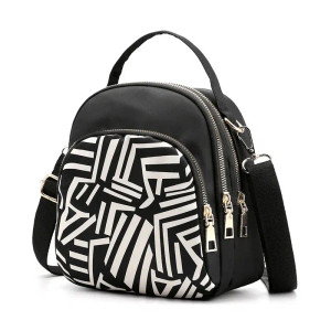 Color: Khaki, Size: 16 inches - Fashion Printing Backpack Women Large Capacity Nylon Rucksack Multi F640-12000035920125065