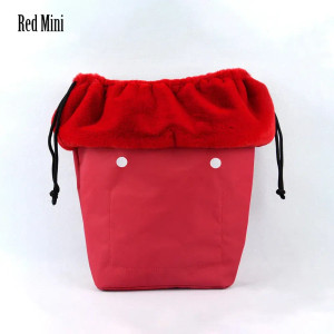 Color: Gold - 2025 Winter O Bag Large Capacity Classic Mini Plush Fur Furry Organizer Top Drawstrin F640-12000039445396124