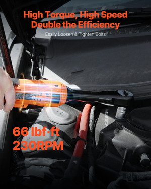 Cordless Ratchet Wrench, 3/8 inch Drive, 230 RPM, up to 66 ft-lbs of Torque, Battery Powered Electr E415-DDJLBSTZ38INBSAQW001V1