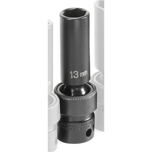 Grey Pneumatic 3/8" Drive x 13mm Deep Universal Socket 6 Point - Black T398-GRE1013UMD