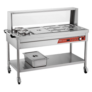 Commercial Food Warmer, 7 Pans + 2 Pots Electric Steam Table, 1800W Professional Buffet Catering Fo E415-SJRKZQZZTKZK4HBVNV1