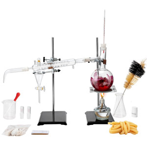 Essential Oil Distillation Kit, 500ml Distillation Apparatus, 3.3 Boro Lab Glassware Distillation K E415-SYSZLTJJPJJDI3Z20V0