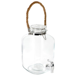 Gibson Home Ferris 1.3 Gallon Glass Beverage Dispenser with Rope Handle D970-140781.01