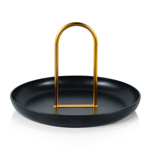 Color: Black inlaid gold - Storage Tray Portable Snack Fruit Tray Creative Q119-CJCJ121381607GT