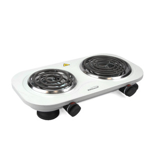Brentwood Electric 1500W Double Burner - White D970-TS-361W