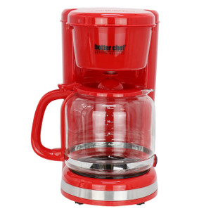 Better Chef 12 Cup 900 Watt Coffee Maker in Red D970-IM-117R