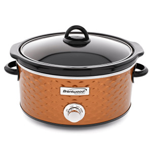 Brentwood Scallop Pattern 4.5 Quart Slow Cooker in Copper D970-SC-140C