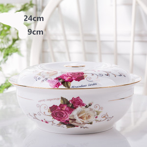 style: F - Household Bone China Soup Bowl With Lid Q119-CJCJ117716506FU