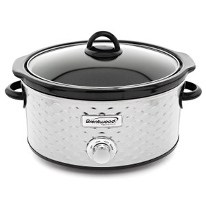 Brentwood Scallop Pattern 4.5 Quart Slow Cooker in Stainless Steel D970-SC-140S