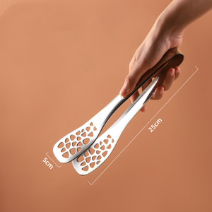 Color: D - 304 Stainless Steel Food Tongs Steak Barbecue Barbecue Bread Cake Food Tongs Silicone To Q119-CJCJ119999204DW