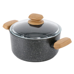 Korkmaz Montana 2 Piece 5 Liter Aluminum Nonstick Casserole Dish with Lid and Faux Wood Handles D970-A1242