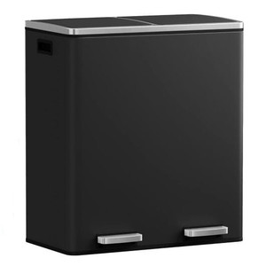 16 Gallon Dual Step Trash Can-Black - Color: Black D681-HW61442BK
