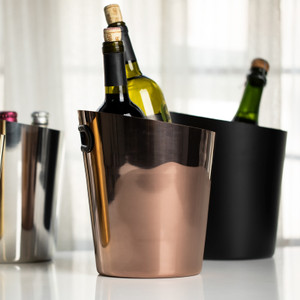 Color: Rose Gold - Inclined Stainless Steel Ice Bucket Ice Bucket Household Beer Bucket Q119-CJCJ120395901AZ