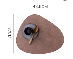 Color: Dark brown, quantity: 1piece - Placemat Leather Placemat Waterproof and Oilproof Pad Anti-sc Q119-CJCJ112844607GT