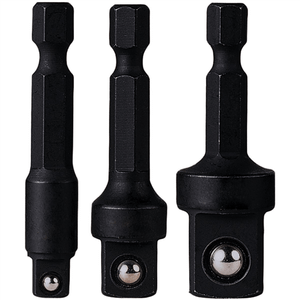 Grey Pneumatic 3 Piece 1/4" Hex to Square Socket Adapter Set T398-GRE1403HA