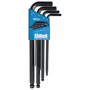 Eklind Tool Company HEX KEY SET 9 PC BALL END METRI LNG 1.5-10MM T398-EKL13609