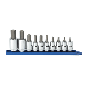 GearWrench 10 Piece 3/8 Inch & 1/2 Inch Drive Hex Bit Metric Socket Set T398-KDT80578
