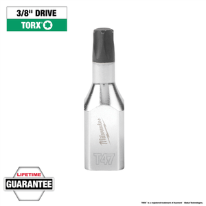 Milwaukee Tool 3/8" Drive T47 TORX Bit Socket T398-MLW45-34-1016