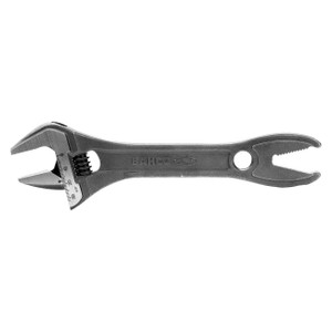 Bahco 8" Shark Wide Jaw Adjustable Wrench with Serrated Pipe Jaws and Phosphate Finish M119-BAH31RUS