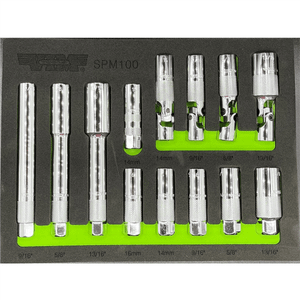VIM Tools Spark Plug Master Set, 13 Piece Set, Include Xl, Standard And Swivel Spark Plug Tools T398-VIMSPM100