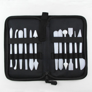 Color: 12piece set and felt tool bag - Ultra-light Clay Soft Clay Plasticine Clay Embossing Tool Q119-CJSD117360411KP