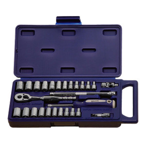 Williams 1/4" Drive Metric/SAE 6-Point Socket Set (27-Piece) M119-JHW50661B
