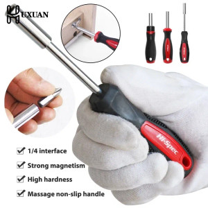 Color: grey - 1/4 (6.35mm) Ratchet Screwdriver Bit Holder Handle Multifunctional Magnetic Bit Drive F640-12000038494263340
