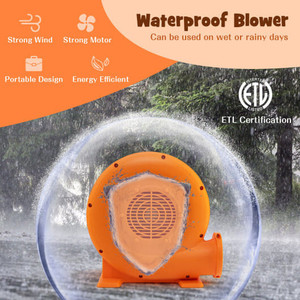 380W Air Blower (0.5HP) for Inflatables with 25 feet Wire and GFCI Plug - Color: Orange D681-ES10148US