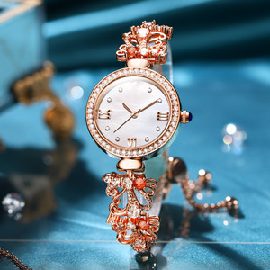 Color: Steel Rose White - New Women's Premium Luxury Waterproof Bracelet Watch Q119-CJNS173428402BY