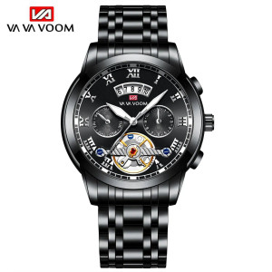Color: Ivory - Relogio Masculino Top Brand Mens Luxury Watch Stainless Steel Luminescence Clock Cas F640-12000038486820880