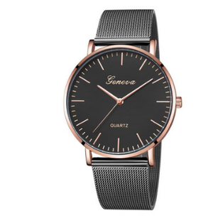 Color: H - Fashion and trend net steel band Geneva men and women watches. Q119-CJZBNSSY00112-H