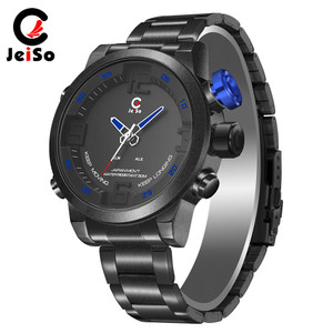 Color: Blue - Multifunctional LED dual display waterproof sports watch Q119-CJZBNSSZ00010-Blue