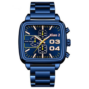 Color: Blue Shell And Blue Surface - Mens Multifunctional Waterproof Quartz Watch Q119-CJNS273273303CX