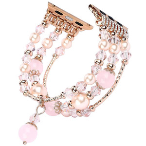 Jewelry Agate Watchband for iwatch Smartwatch Accessaries Pink_42-44MM K484-PEL_0AW6X045