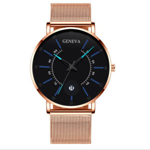 Color: Rose blue - Fashion men's business watch quartz watch classic creative calendar watch Q119-CJZBNSSY01173-Rose blue