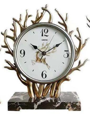 power: Battery, style: G - European Style Sitting Clock Living Room Silent Retro Clock Q119-CJJX107851707GT