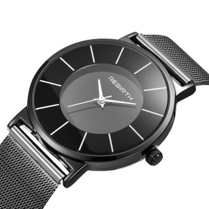 Color: Black - Steel mesh waterproof watch with hands Q119-CJZBNSSY01222-Black