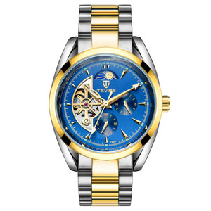 Color: Golden Blue - TEVISE waterproof mechanical watch Q119-CJZBNSJX00830-Golden Blue