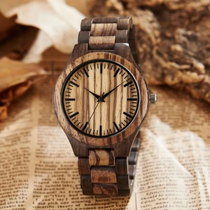 Color: Wood color - Wood quartz watch Q119-CJZBNSSY00961-Wood color