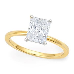 1.50Ct Radiant Lab Grown IGI G/VS1 Diamond Ring in 10K Yellow Gold P150-52756-3.5