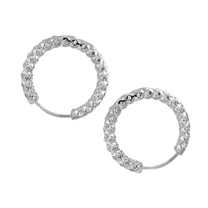 Modern  Circle 925 Sterling Silver Hoop Earrings R866-HFH_592189085474