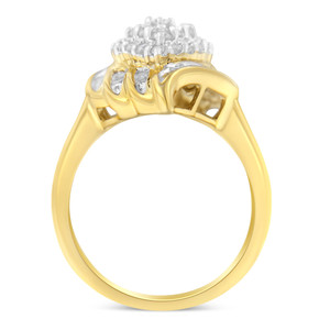 10K Yellow Gold Plated .925 Sterling Silver Diamond Cocktail Ring (3/4 Cttw, I-J Color, I2-I3 Clari N162-011292R600