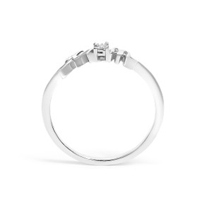 .925 Sterling Silver Diamond Accent "MOM"  Ring (J-K Color, I2-I3 Clarity) - Ring Size 8 N162-023346R800