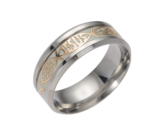 Style: B, Size: 12number - Luminous titanium steel ring Q119-CJZBLXLX07894-B-12number
