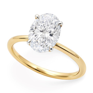 1 1/2 Carat Oval Lab Grown IGI G/VS1 Diamond Solitaire Ring in 14K Yellow Gold P150-64393-4.5