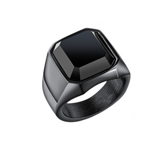 Color: Black, Size: 12 - Creative men's ring Q119-CJZBLXLX09342-Black-12