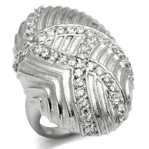 LOS569 - Rhodium 925 Sterling Silver Ring with AAA Grade CZ  in Clear A874-LOS569